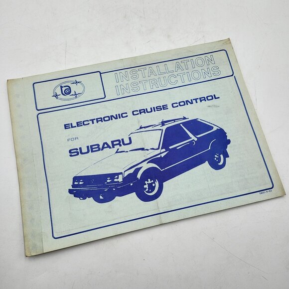 Subaru Electronic Cruise Control Installation Instructions Manual Vintage - Picture 1 of 1